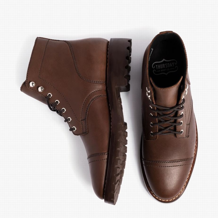 Thursday Boots Captain StormKing® メンズ レースアップブーツ チョコレート | DCE7529KV