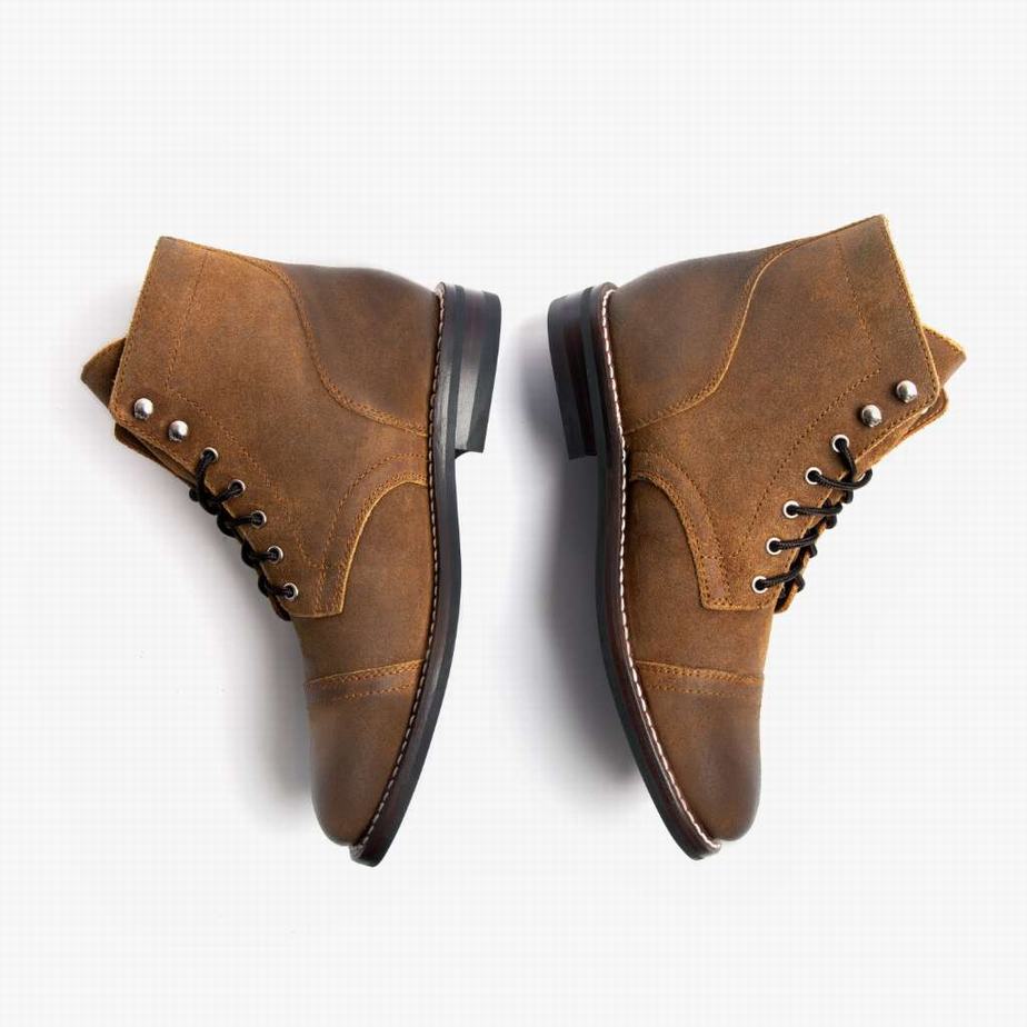 Thursday Boots Captain メンズ レースアップブーツ Safari | QOS969KP