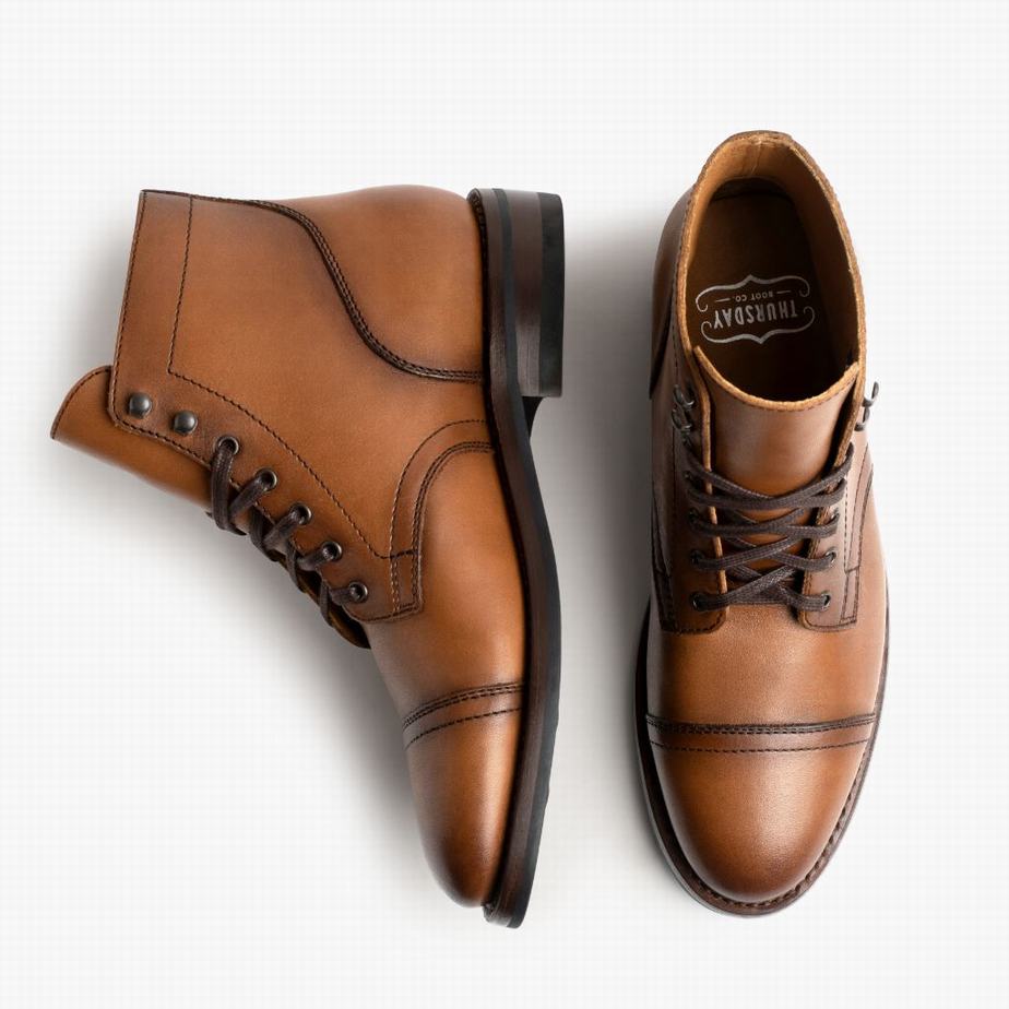 Thursday Boots Captain メンズ レースアップブーツ Toffee | RDJ2553QH