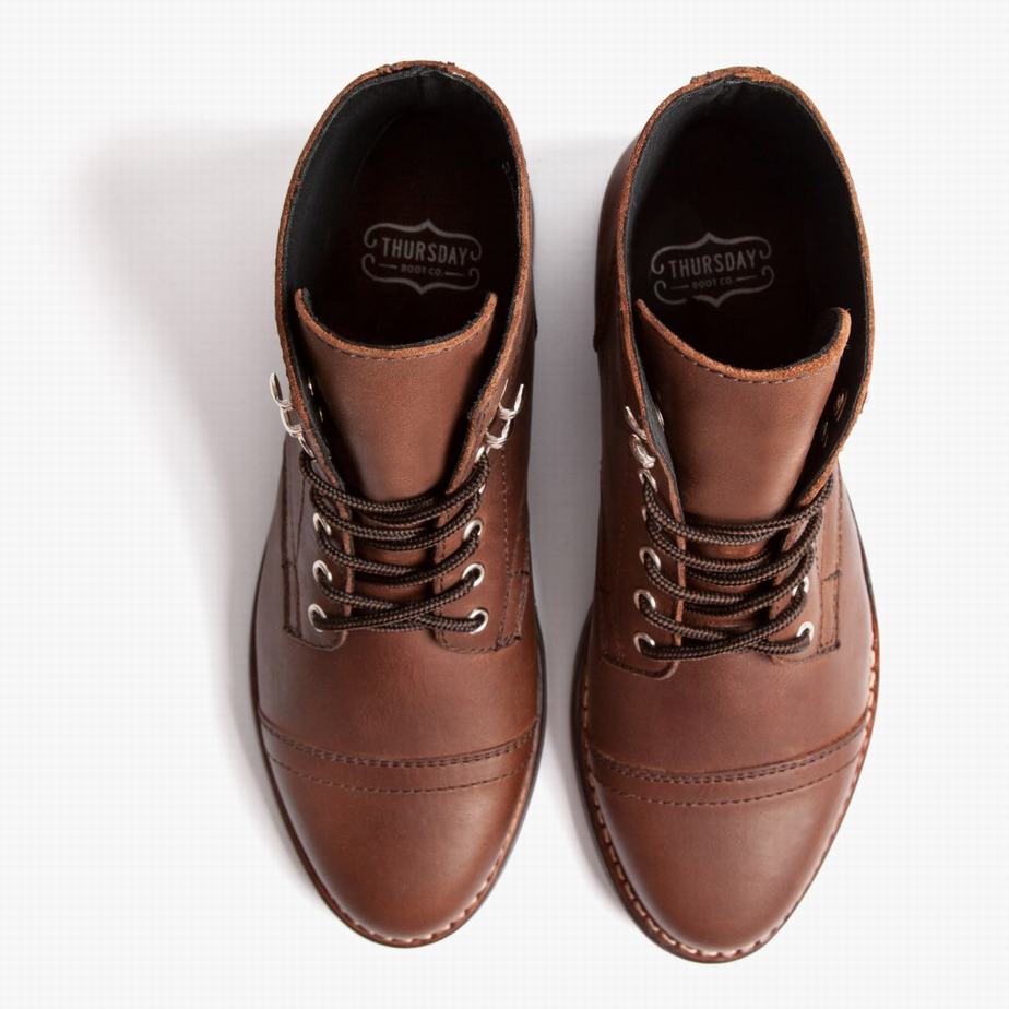 Thursday Boots Captain レディース レースアップブーツ ブラウン | UCK8865GU
