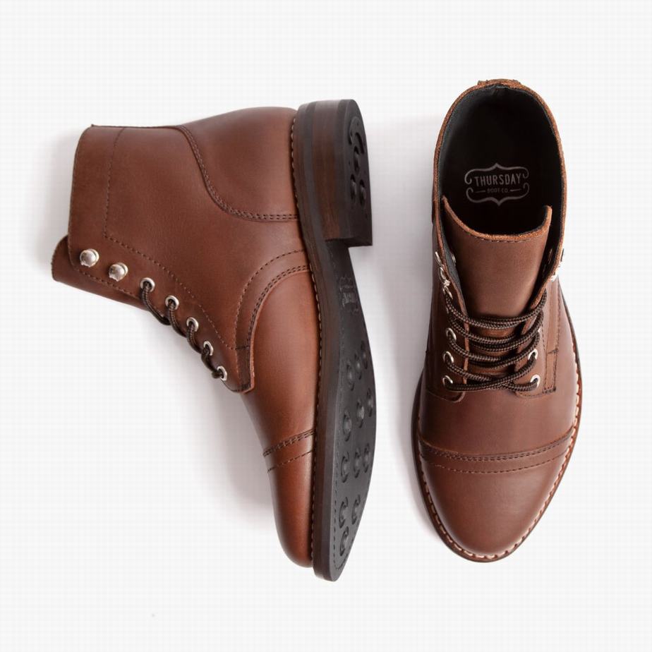 Thursday Boots Captain レディース レースアップブーツ ブラウン | UCK8865GU