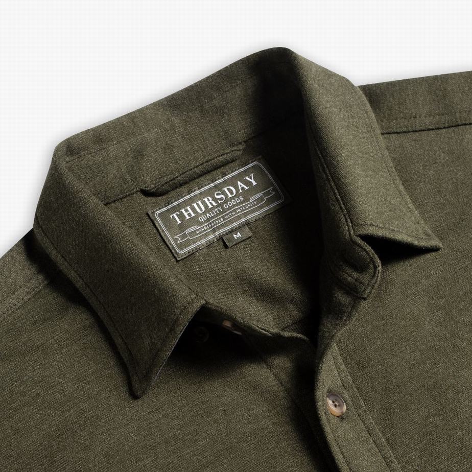 Thursday Boots Everyday Button-Down メンズ シャツ オリーブ | SEA579TO