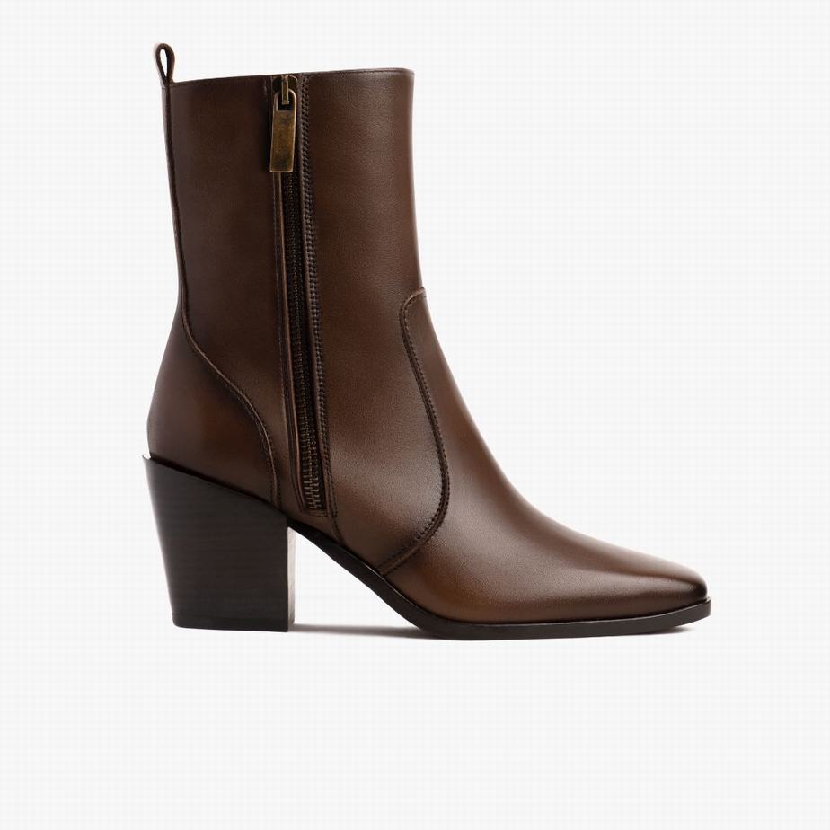 Thursday Boots Soho Zip レディース ブーティ チョコレート | JKT7334KG