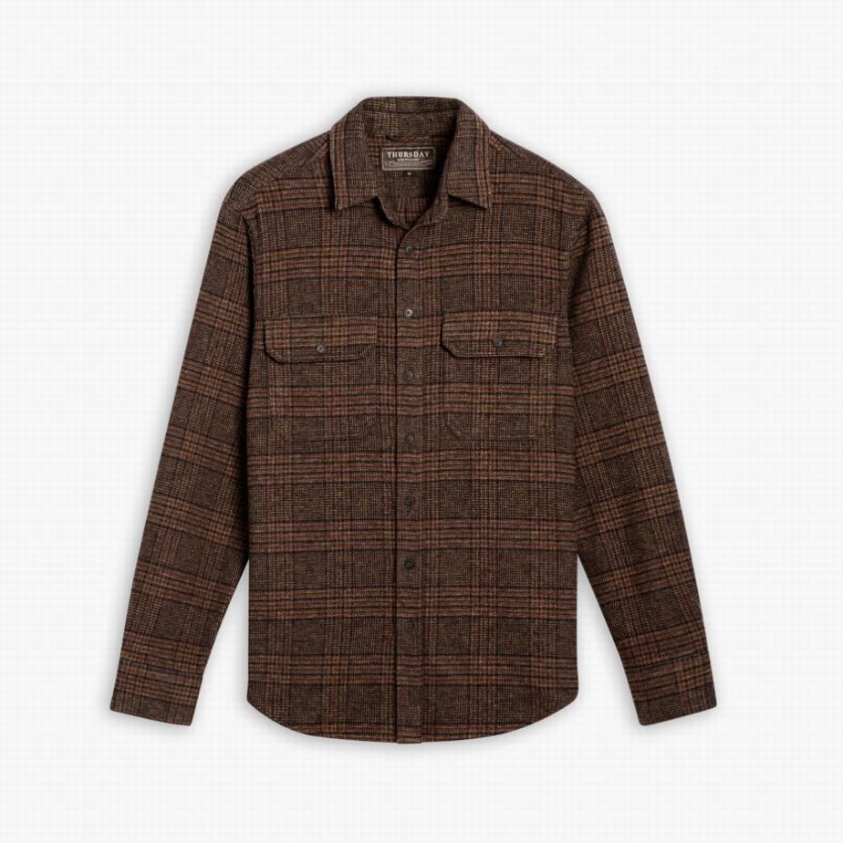 Thursday Boots Summit Flannel メンズ シャツ ブラウン | SCK3533QG